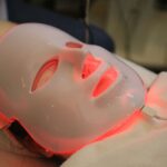 Close-up of an LED light mask used in modern skincare treatments